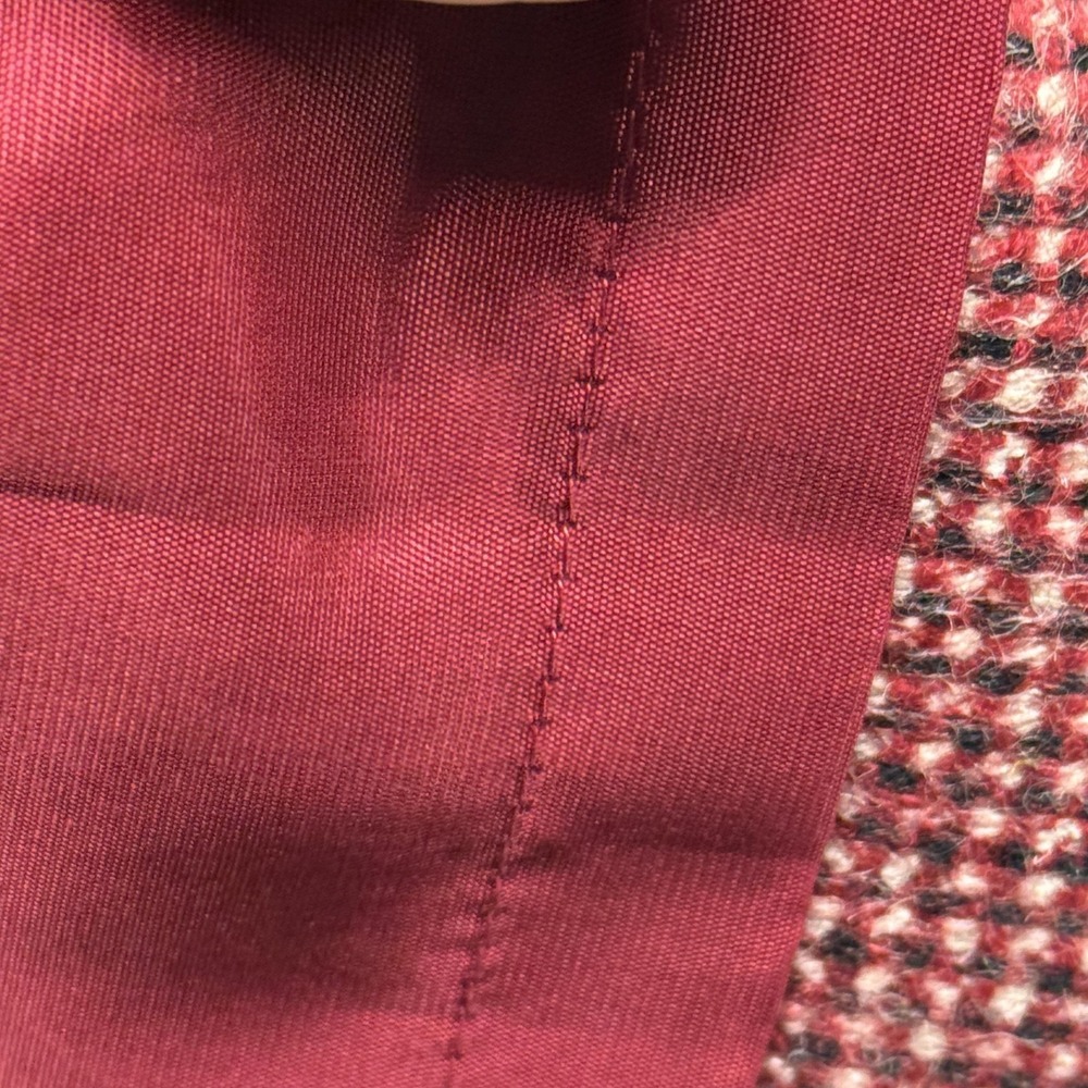 Guy Laroche Diffusion Skirt Womens 36 Red Tweed A-Line Midi Lined Made in France - Picture 6 of 16